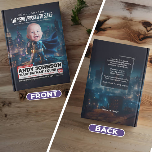 Personalized Baby Batman Notebook – Custom Superhero Journal with Photo & Name